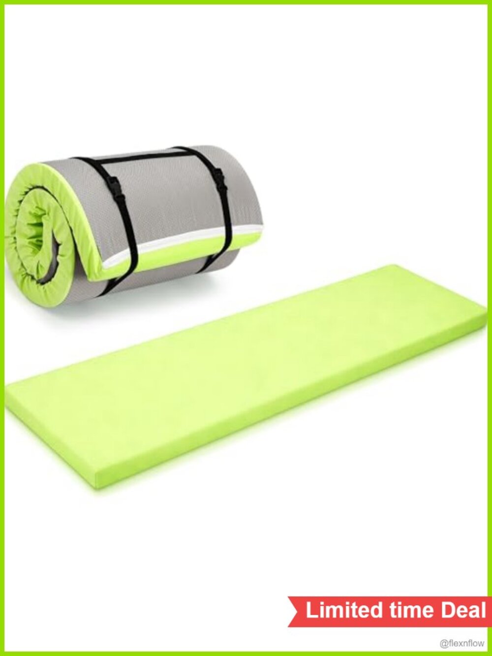 Extra Thick 2" High Density Foam Yoga Mat with Carry Strap, Waterproof PU